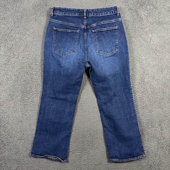 ME+EM Jeans Womens 31 Blue Straight Leg Cropped Stretch Dark Wash Denim - Picture 6 of 13